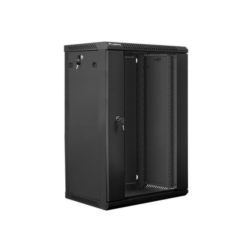 Szafa instalacyjna wisząca 19'' 18U 600X450mm czarna (drzwi szklane)-7805770