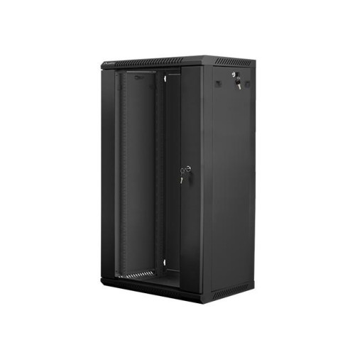 Szafa instalacyjna wisząca 19'' 22U 600X450mm czarna (drzwi szklane)-7805788