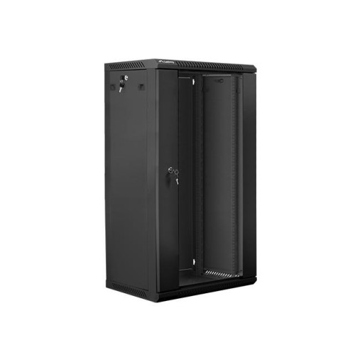 Szafa instalacyjna wisząca 19'' 22U 600X450mm czarna (drzwi szklane)-7805790