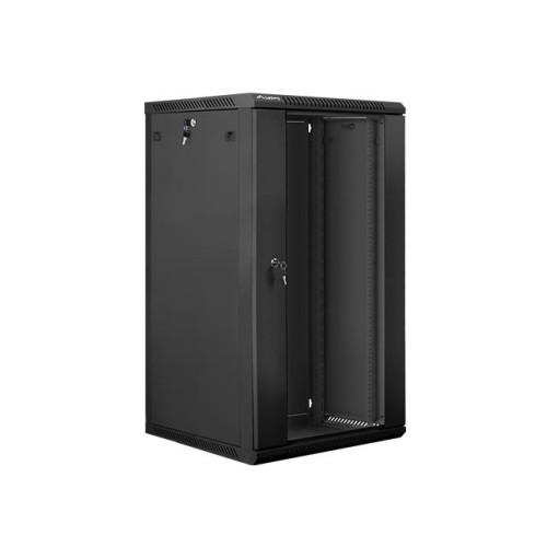 Szafa instalacyjna wisząca 19'' 22U 600X600mm czarna (drzwi szklane)-7805800