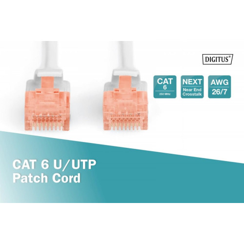 Patch cord U/UTP kat.6 PVC 1m szary -7806025