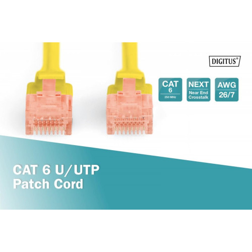Patch cord U/UTP kat.6 PVC 3m Żółty-7806094