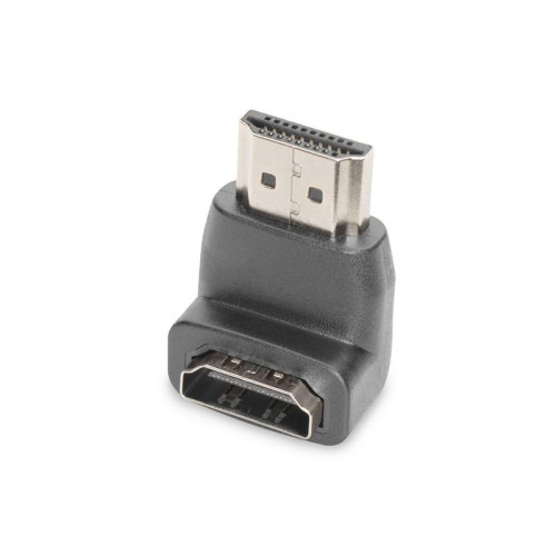 Adapter HDMI HighSpeed z Ethernetem 4K 60Hz UHD Typ HDMI A kątowy/HDMI A M/Ż czarny-7806311