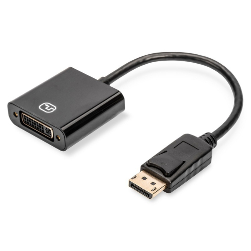 Kabel adapter Displayport z zatrzaskiem 1080p 60Hz FHD Typ DP/DVI-I (24+5) M/Ż 0,15m Czarny-7806362