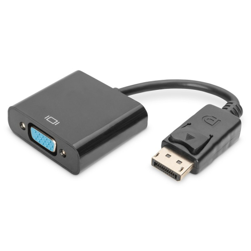 Kabel adapter Displayport z zatrzaskiem 1080p 60Hz FHD Typ DP/DSUB15 M/Ż 0,15m Czarny-7806369