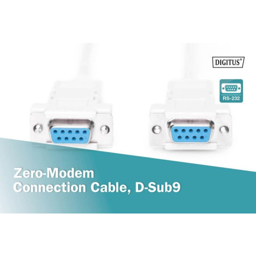 Kabel połączeniowy RS232 null-modem Typ DSUB9/DSUB9 Ż/Ż 1,8m Szary-7806402