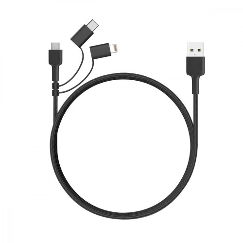 CB-BAL5 3w1 nylonowy kabel Quick Charge micro USB | USB C | Lightning | 1.2m -780644