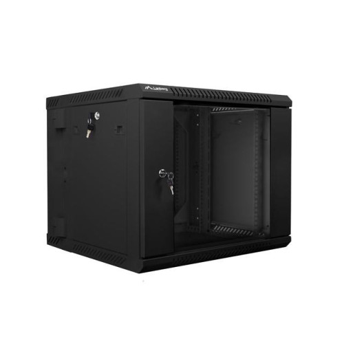 Szafa instalacyjna wisząca dwusekcyjna 19'' 9U 600X600mm czarna-7807284
