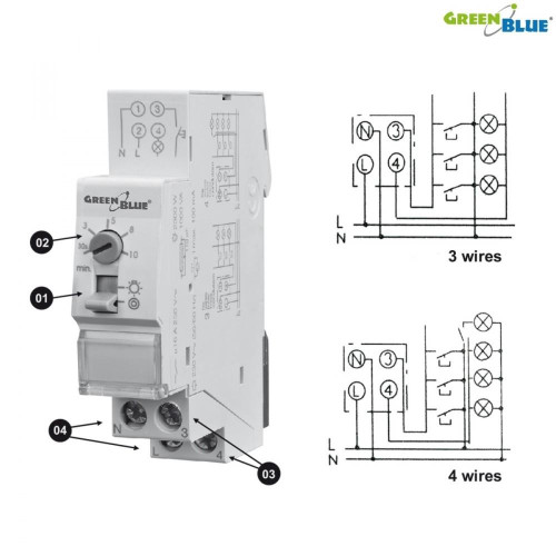 Automat schodowy na szynę DIN GB114 2300W-7807379