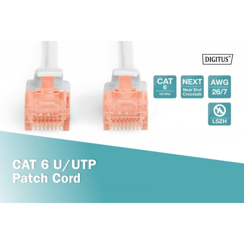 Patch cord nieekranowany U/UTP Kat.6 AWG 26/7 miedź LSOH 10,0m Szary-7807454
