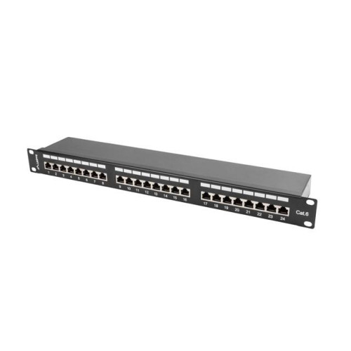 Patch Panel 24 Port 1U Kat.6 czarny ekranowany-7807690