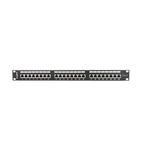 Patch Panel 24 Port 1U Kat.6 czarny ekranowany-7807691