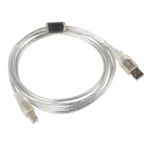 Kabel USB 2.0 AM-BM 3M Ferryt przezroczysty-7809012