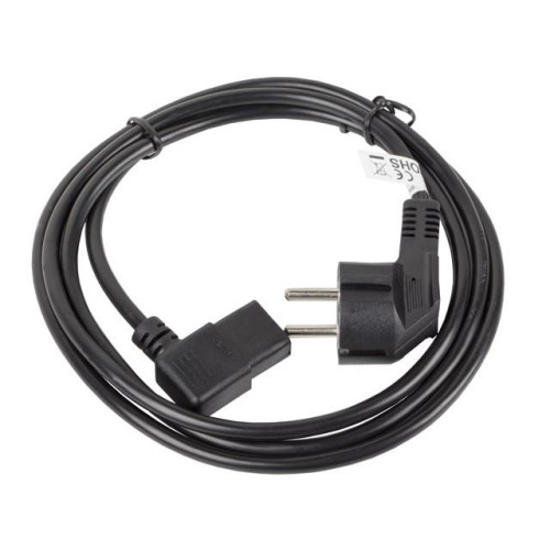 Kabel zasilający CEE 7/7 - IEC 320 C13 kątowy VDE 1.8M czarny-7809114