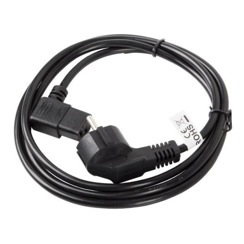 Kabel zasilający CEE 7/7 - IEC 320 C13 kątowy VDE 1.8M czarny-7809115