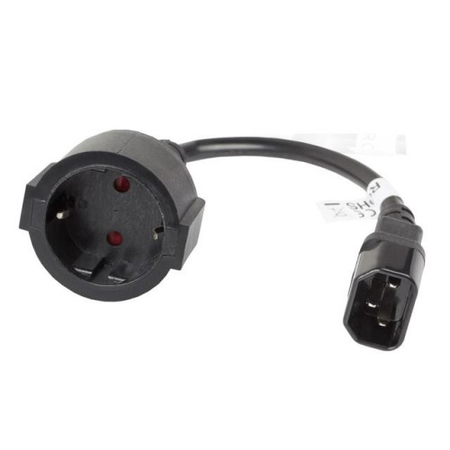 Przedłużacz kabla zasilającego IEC 320 C14 - Schuko 20cm czarny-7809169