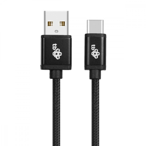 Kabel USB-USB C 1.5m czarny sznurek-780953