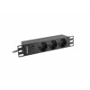 Listwa zasilająca Rack PDU 10 cali 1U 3x Schuko 2m 10A czarna C14-7812249