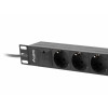 Listwa zasilająca Rack PDU 10 cali 1U 3x Schuko 2m 10A czarna C14-7812251