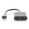 Kabel rozdzielacz USB 3.1 Typ C Gen.2 SuperSpeed+ 10Gbps Mini Jack 3.5mm + Typ USB C 20cm czarny-7815089