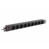 Listwa zasilająca Rack PDU 19 cali 1U 16A 9xSchuko 3m Czarna-7816682