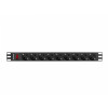 Listwa zasilająca Rack PDU 19 cali 1U 16A 9xSchuko 3m Czarna-7816683