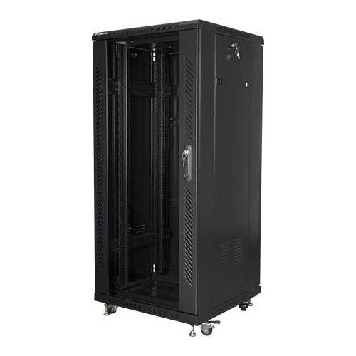 Szafa stojąca Rack 19 27U 600x600mm czarna (drzwi szklane)-7810793