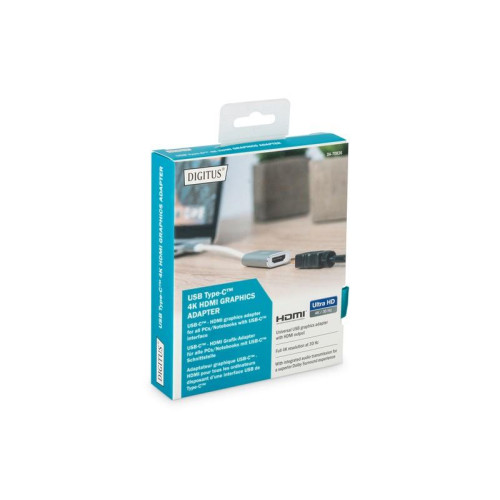 Adapter graficzny HDMI 4K 30Hz UHD na USB 3.0 Typ C, z audio, aluminiowy-7810803