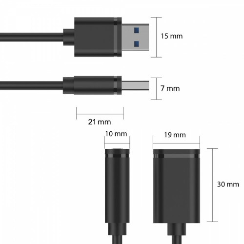 Przedłużacz USB 2.0 AM-AF, 0.5m; Y-C447GBK -7811031