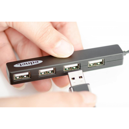 HUB/Koncentrator 4-portowy USB 2.0 HighSpeed, Czarny -7811368