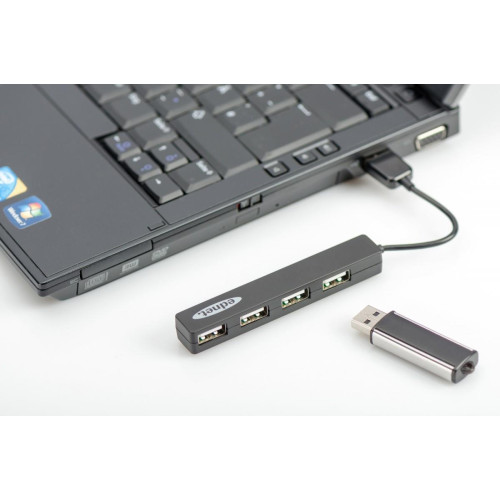 HUB/Koncentrator 4-portowy USB 2.0 HighSpeed, Czarny -7811369