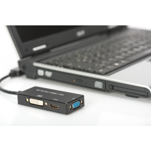 Kabel adapter Displayport 4K 30Hz/1080p 60Hz Typ DP/HDMI(UHD)+DVI-I+VGA (FHD) M/Ż 0,20m czarny-7811370