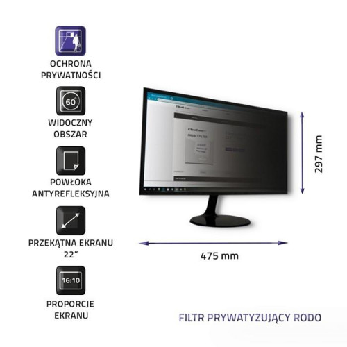 Filtr prywatyzujący RODO | 22 cale | 16:10-7811620