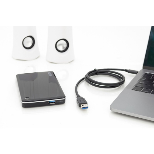 Kabel połączeniowy USB 3.1 Gen.2 SuperSpeed+ 10Gbps Typ USB C/USB A M/M, Power Delivery 1m Czarny-7811907