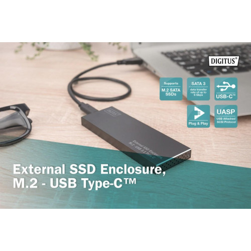 Obudowa zewnętrzna USB Typ C na dysk SSD M2 (NGFF) SATA III, 80/60/42/30mm, aluminiowa-7811942