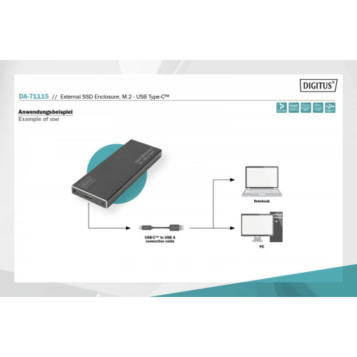 Obudowa zewnętrzna USB Typ C na dysk SSD M2 (NGFF) SATA III, 80/60/42/30mm, aluminiowa-7811944