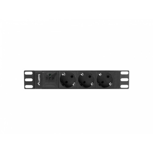 Listwa zasilająca Rack PDU 10 cali 1U 3x Schuko 2m 10A czarna C14-7812250