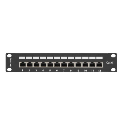 Patch Panel 12 Port 1U 10' cali kategoria 6 ekranowany czarny-7812585