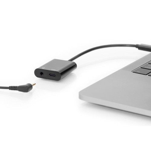 Kabel rozdzielacz USB 3.1 Typ C Gen.2 SuperSpeed+ 10Gbps Mini Jack 3.5mm + Typ USB C 20cm czarny-7815088