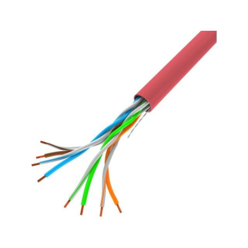 Kabel LAN UTP 100Mb/s 305m drut cca czerwony-7815564