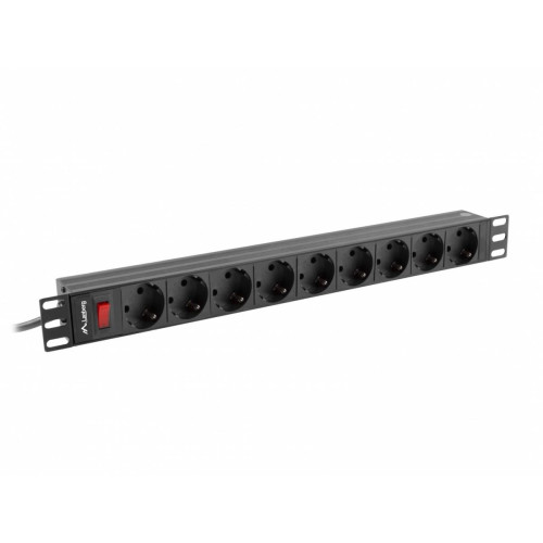 Listwa zasilająca Rack PDU 19 cali 1U 16A 9xSchuko 3m Czarna-7816682