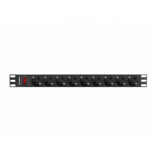 Listwa zasilająca Rack PDU 19 cali 1U 16A 9xSchuko 3m Czarna-7816683