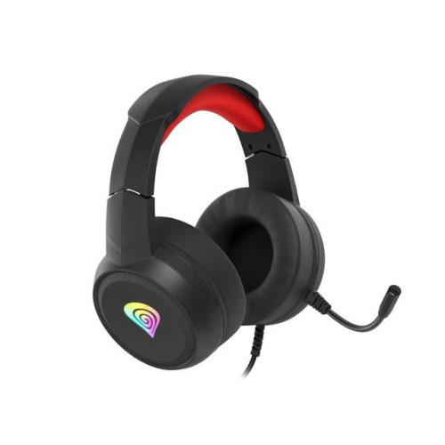 Słuchawki dla graczy Genesis Neon 200 z mikrofonem podświetlenie RGB Czarno-czerwone-7817691