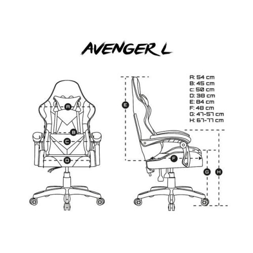 Fotel dla graczy Avenger L Czarno-biały-7818023