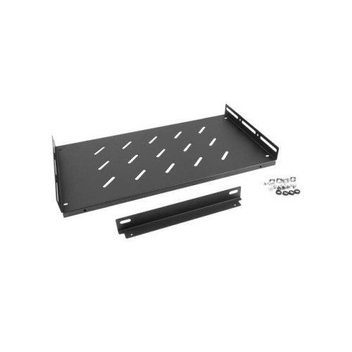 Półka do szaf 19cali 1U 27cm/120kg czarna AK-1014-B-7818986