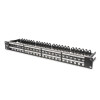 Modułowy panel krosowy (patch panel) o dużej gęstości połączeń, 19" 48x keystone, ekranowany, 1U, Czarny-7822478