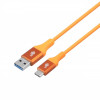 Kabel USB 3.0 - USB C 2m PREMIUM 3A pomarańczowy TPE -7823769