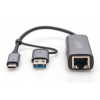 Karta sieciowa przewodowa USB 3.1 Typ C + USB A do 1x RJ45 2.5 Gigabit Ethernet 10/100/1000/2500Mbps-7827918