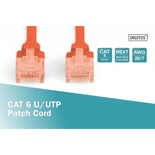 Patch cord U/UTP kat.6 PVC 5m czerwony-7820367