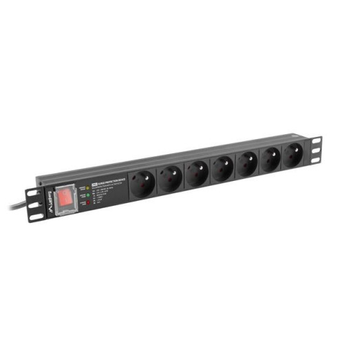 Listwa zasilająca rack PDU 19 cali 1U 16A 7X 230V PL SPD-3MP 2m czarna-7820992